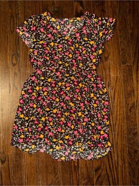 Old Navy Black Floral Girls' Romper - Pink & Yellow Flowers